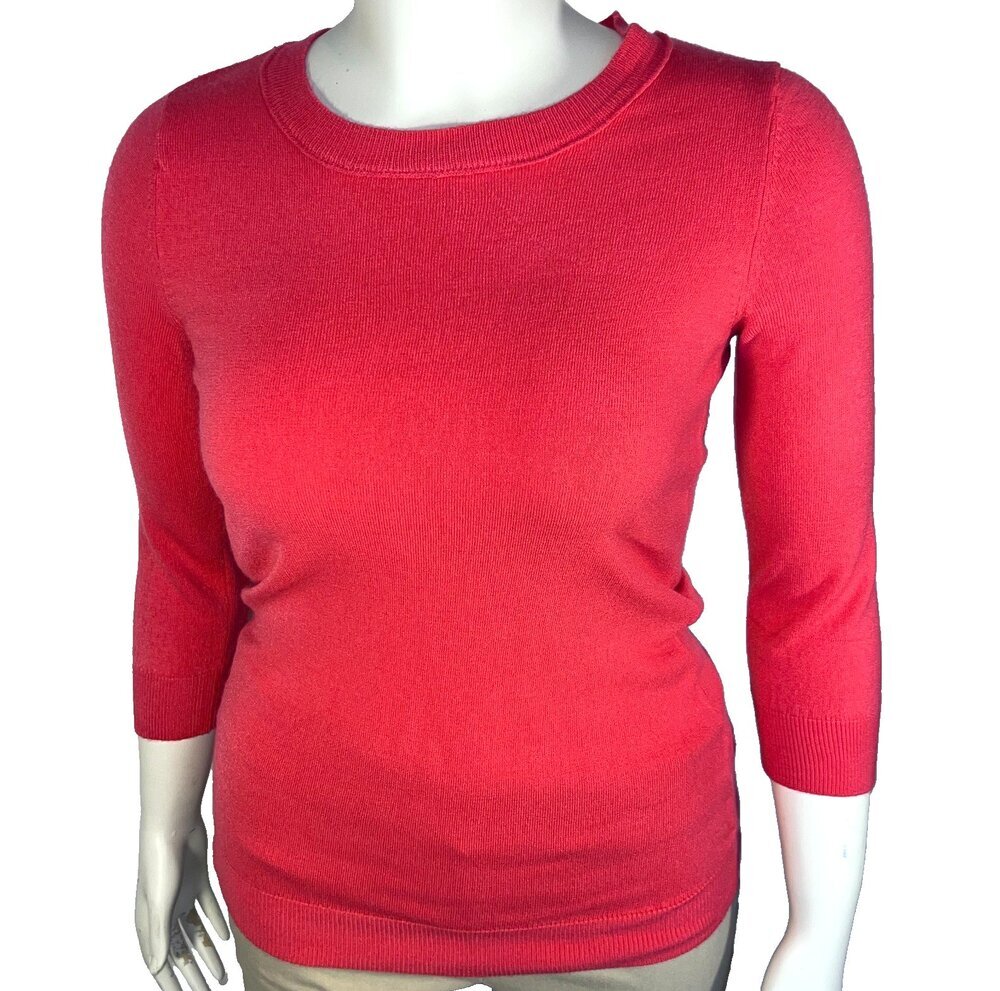 New York & Company Sweater Womens M Crew Neck 3/4 Sleeve Tunic Length